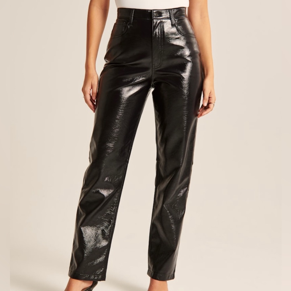 Abercrombie navy patent leather pants